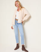 Heather Cream $|& SEAS Janey Cable Knit Cardigan - UGC On Fig