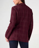 Burgundy/Multi Windowpane $|& Liverpool Boyfriend Blazer - Hanger Side