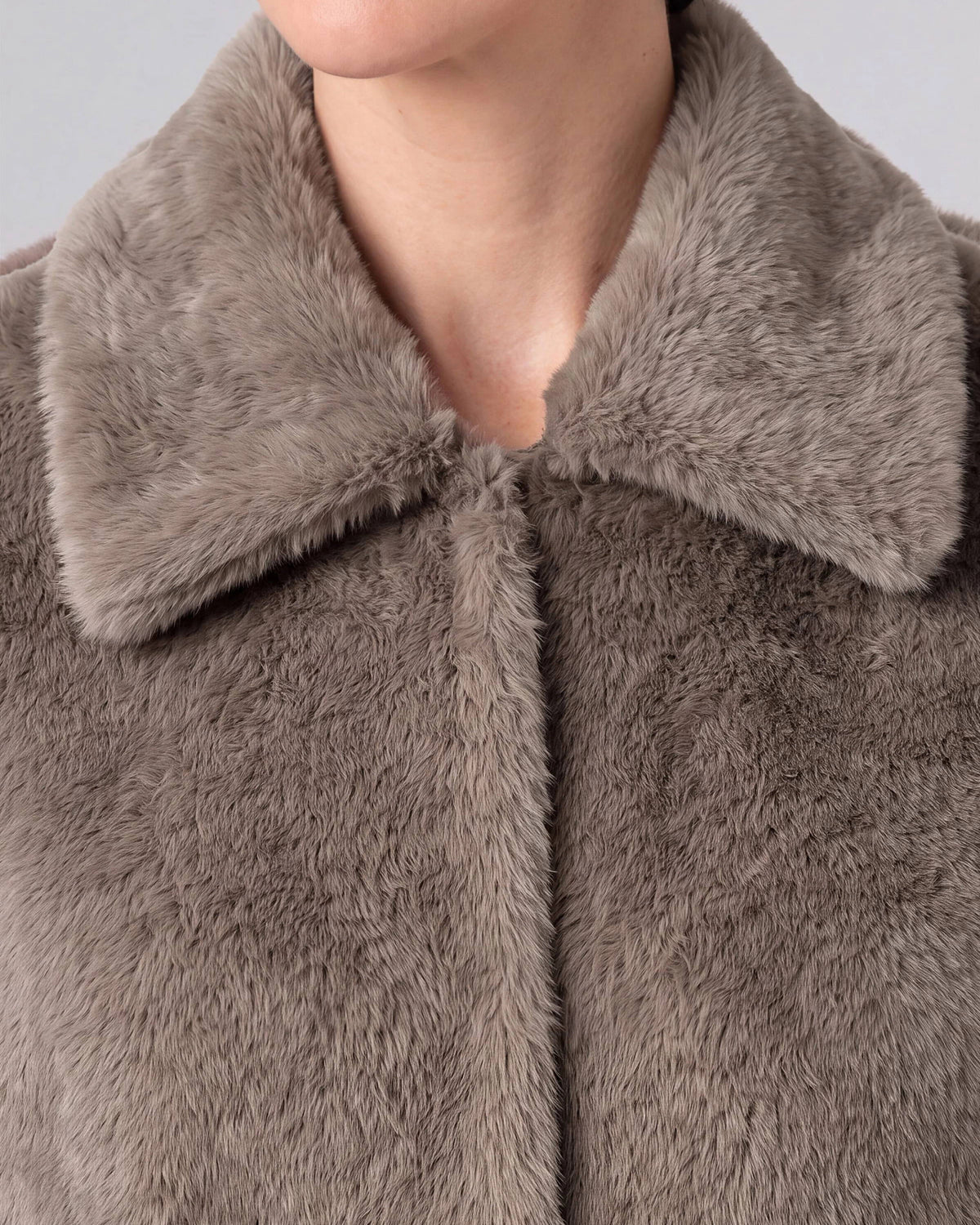Mink $|& Liverpool Collared Faux Fur Jacket - Hanger Back