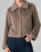 Mink $|& Liverpool Collared Faux Fur Jacket - VOF Detail