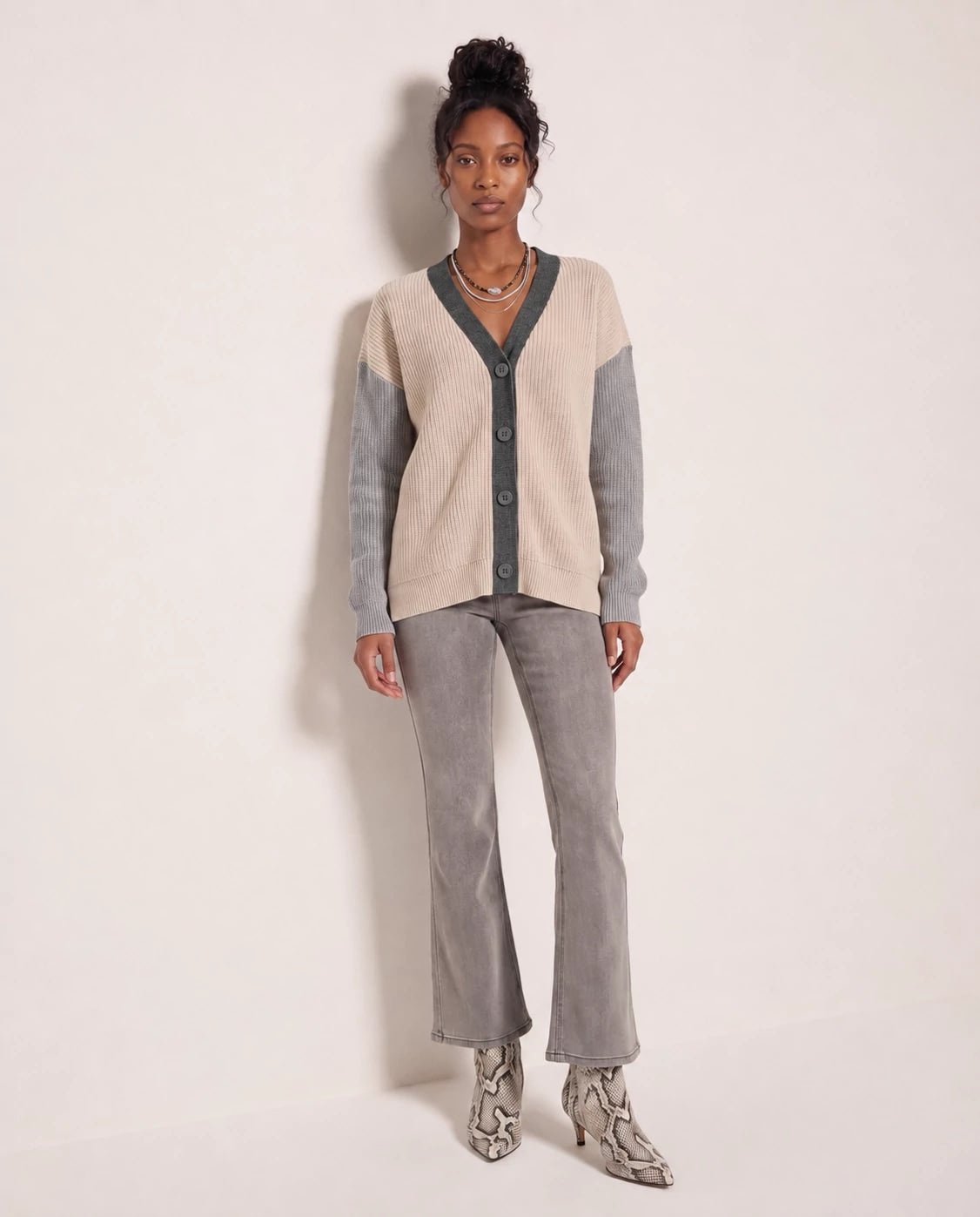 Cream $|& SEAS Brie Colorblocked Cardigan - UGC On Fig