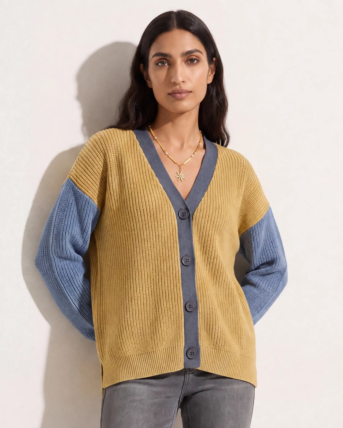 Canyon $|& SEAS Brie Colorblocked Cardigan - VOF Front