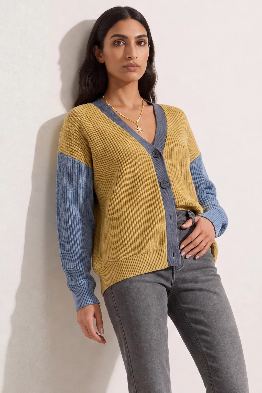 Canyon $|& SEAS Brie Colorblocked Cardigan - SOF Front