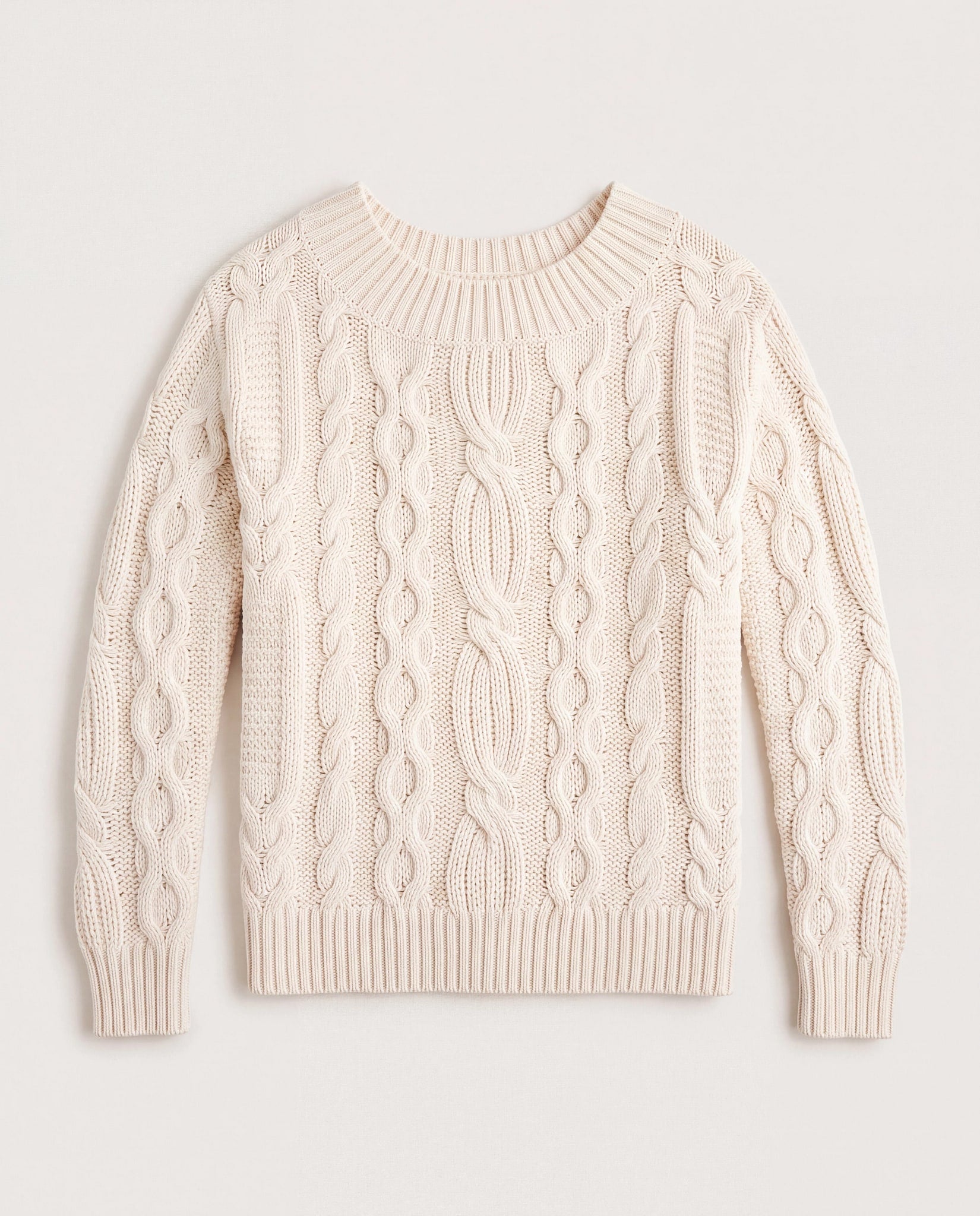Cream $|& SEAS Delilah Off the Shoulder Cable Knit Sweater - Hanger Detail