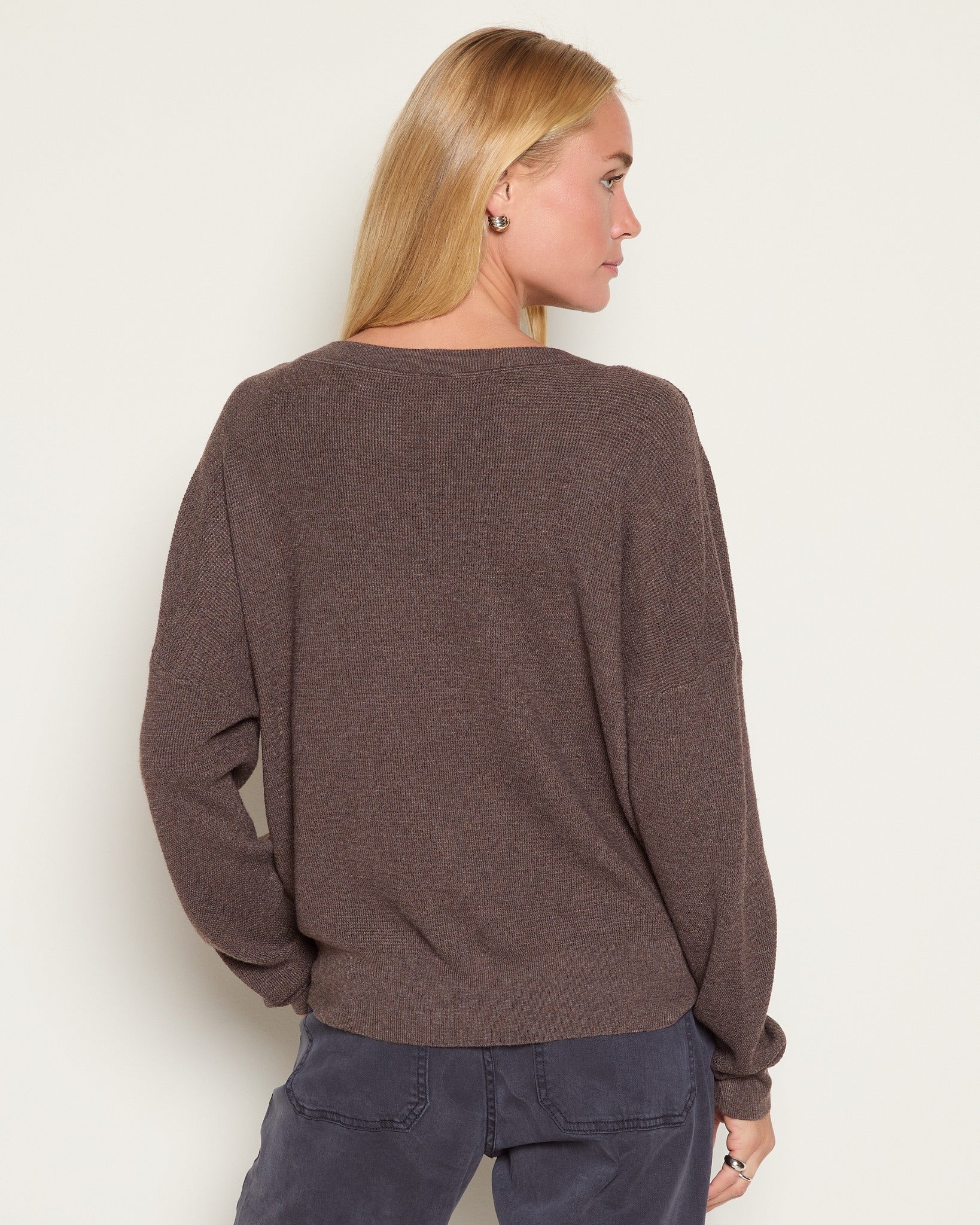 Seal Brown $|& Herizon Wanderer Waffle Long Sleeve - SOF Back