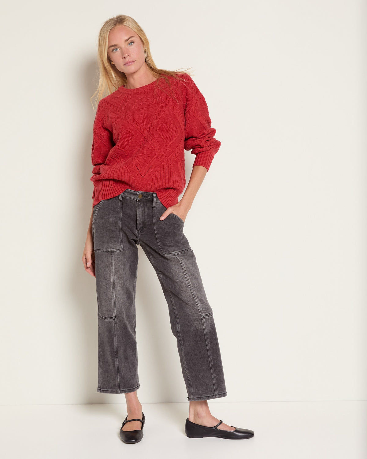 Ember $|& Herizon Honeycomb Crew Neck Sweater - UGC On Fig