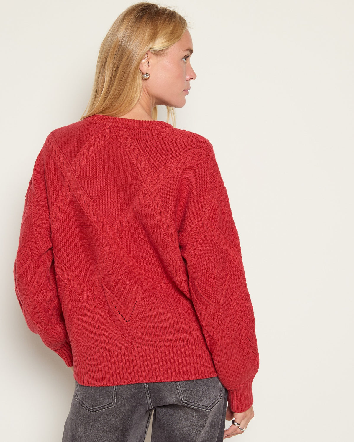 Ember $|& Herizon Honeycomb Crew Neck Sweater - SOF Back