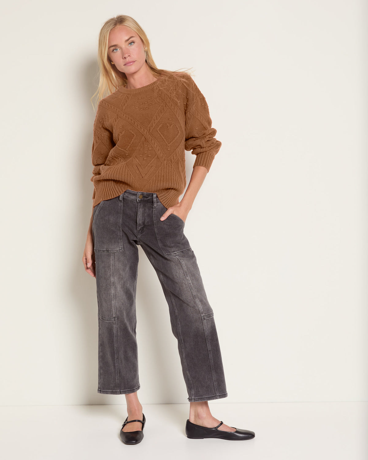 Canyon $|& Herizon Honeycomb Crew Neck Sweater - UGC On Fig