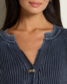 Denim Blue $|& Herizon Twilight Washed Cardigan - SOF Full Front