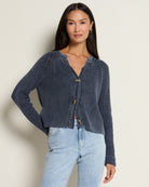 Denim Blue $|& Herizon Twilight Washed Cardigan - SOF Front