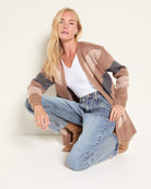Fawn Stripe $|& Herizon Onward Stripe Cardigan - VOF Front