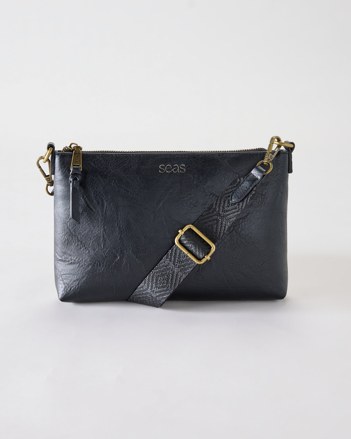 Black $|& SEAS Compass  Zippered Crossbody