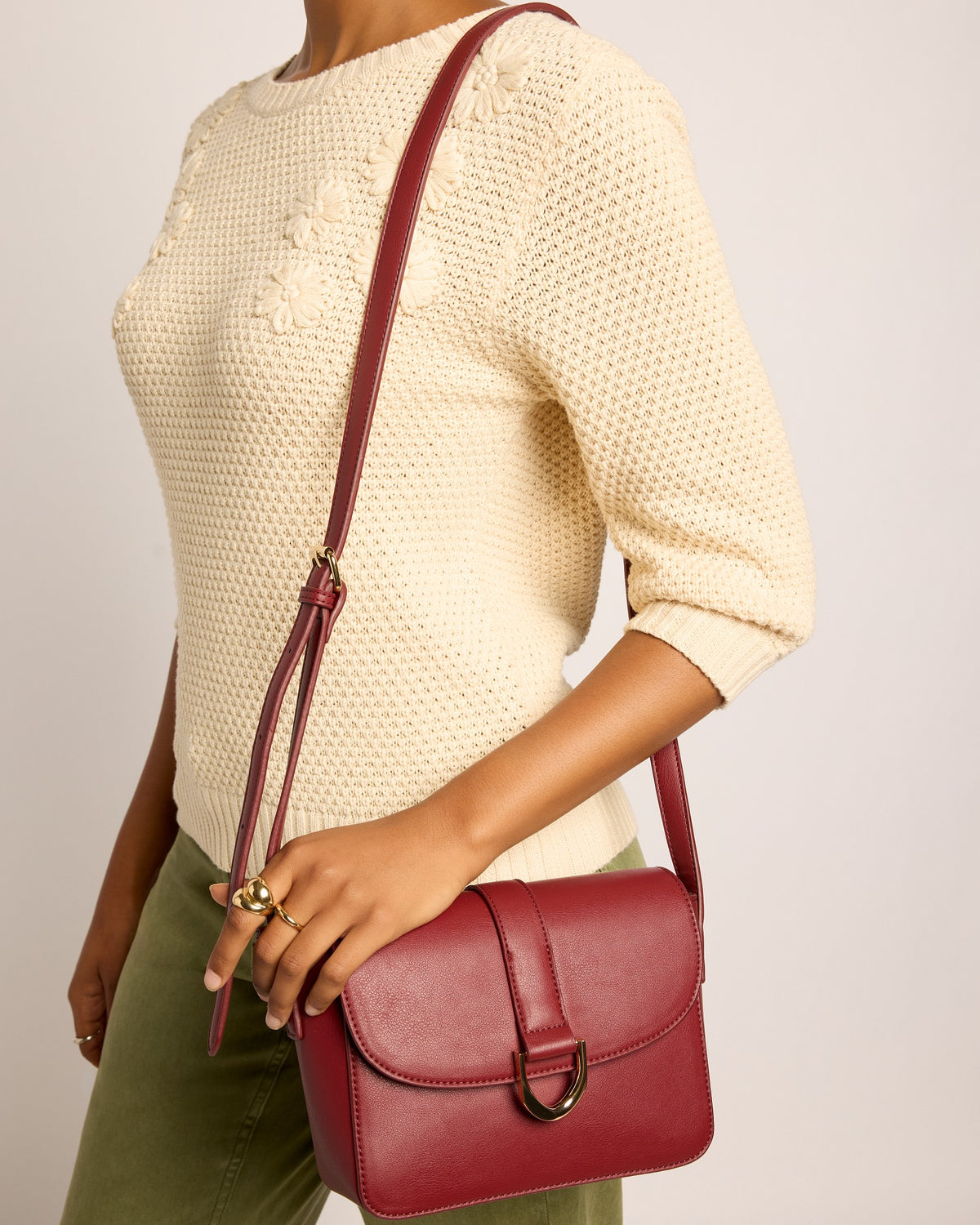 Bordeaux $|& SEAS Fiona Flap Crossbody - VOF Front