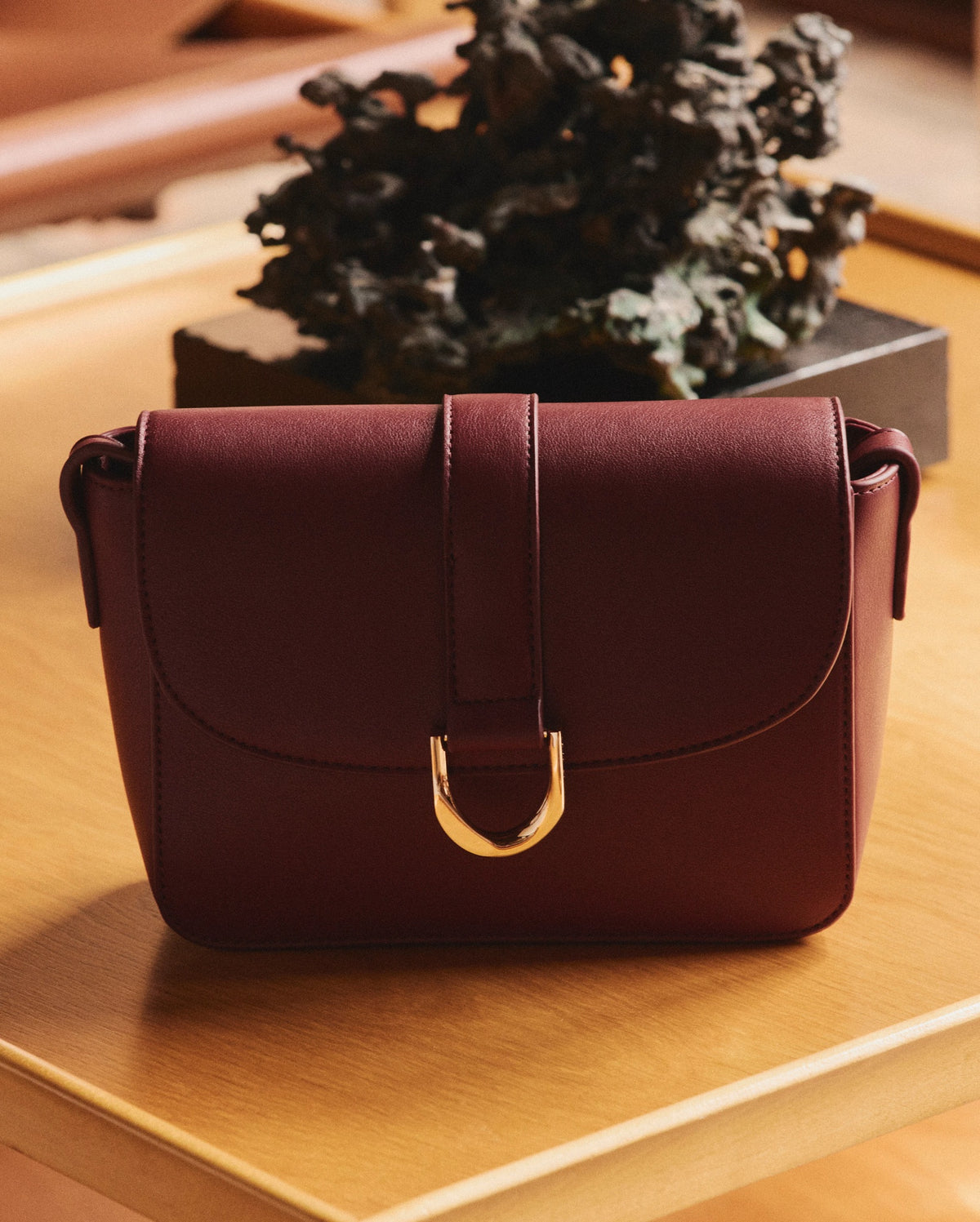 Bordeaux $|& SEAS Fiona Flap Crossbody - SOF Side