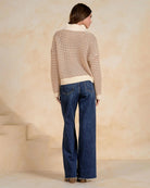 Natural $|& Elan 1/4 Zip Novelty Pullover - Hanger Side