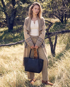 Black $|& SEAS Arden Braided Handle Tote - SOF Side