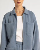 Light Denim $|& Thread & Supply Aldridge Knit Denim Jacket - Hanger Back