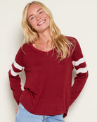Bordeaux $|& SEAS Evelyn Raglan Long Sleeve Top - SOF Front