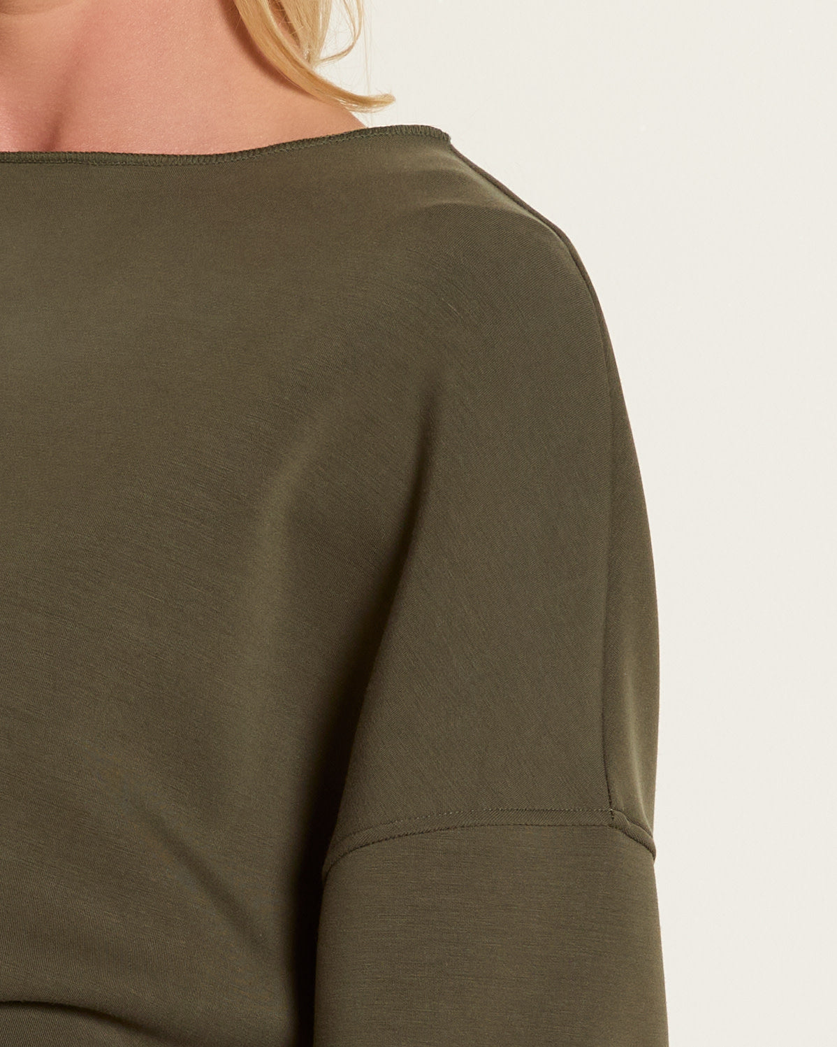 Evergreen $|& SEAS Lilian Boat Neck Top - SOF Full Front
