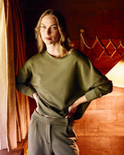 Evergreen $|& SEAS Lilian Boat Neck Top - SOF Side