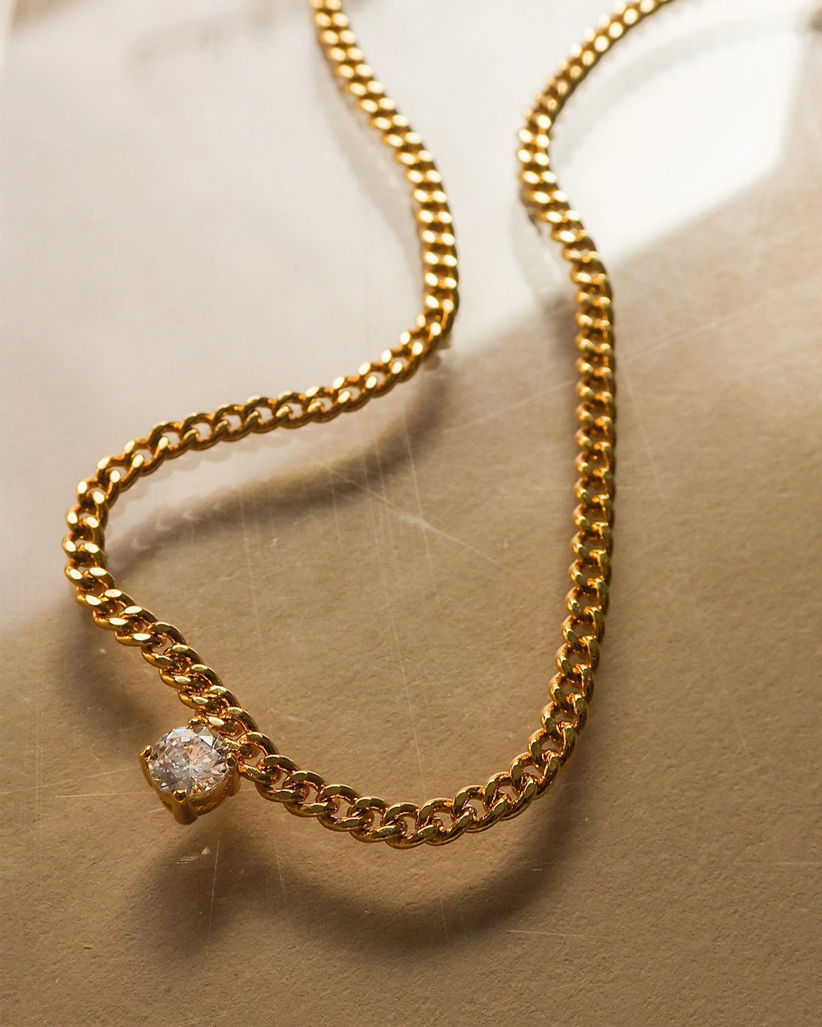 Gold $|& Luv AJ Bardot Stud Charm Necklace - VOF Detail