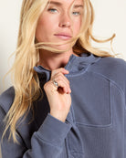 Washed Denim Blue $|& Herizon Mountain Air Half Zip Pullover - VOF Front