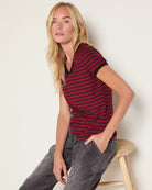 Wine/Black $|& Herizon Sora Stripe Tee - VOF Front