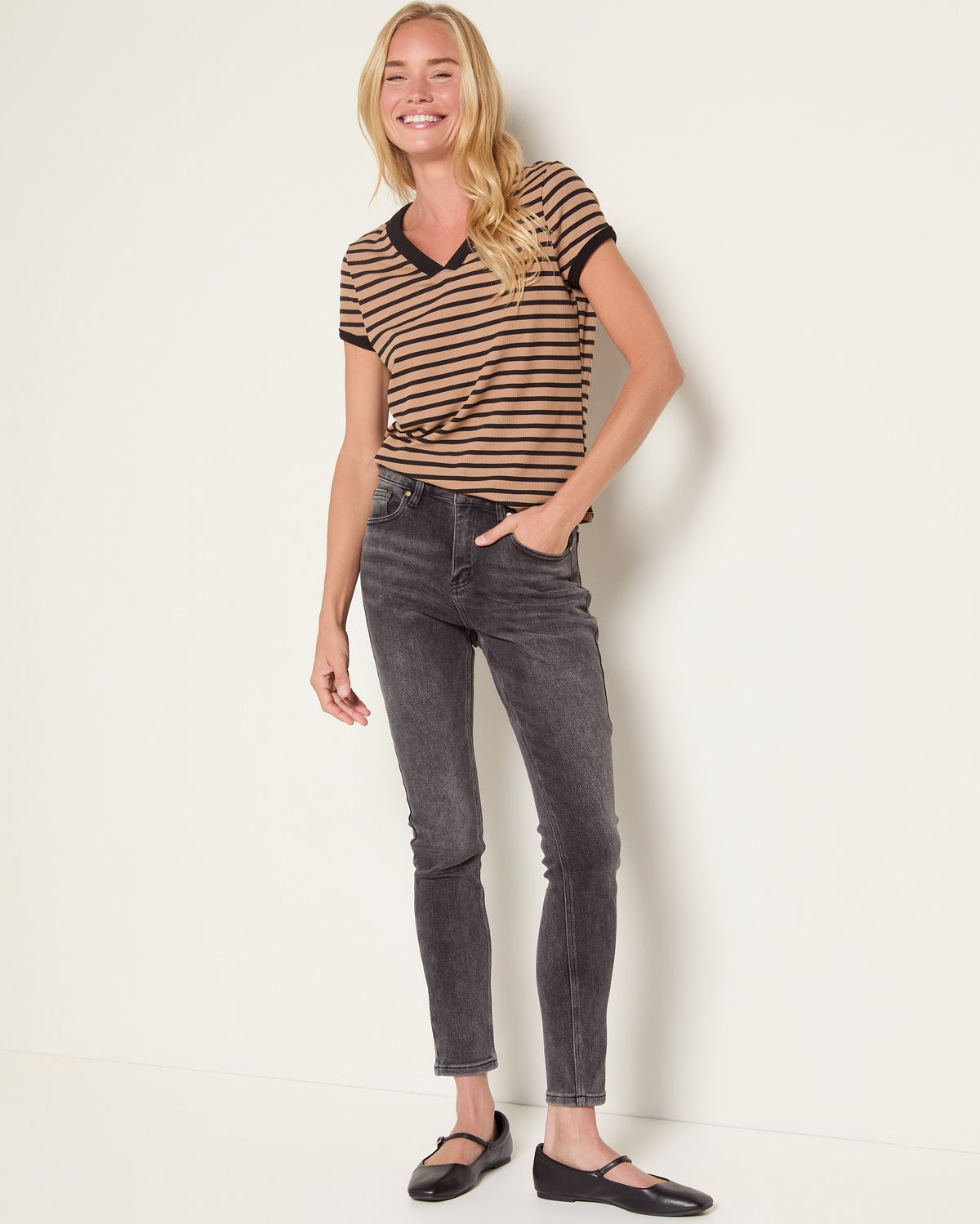 Canyon/Black $|& Herizon Sora Stripe Tee - UGC On Fig