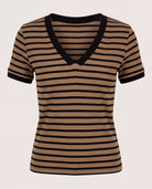 Canyon/Black $|& Herizon Sora Stripe Tee - Hanger Detail