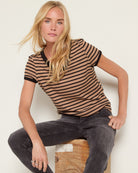 Canyon/Black $|& Herizon Sora Stripe Tee - VOF Front