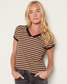 Canyon/Black $|& Herizon Sora Stripe Tee - SOF Front