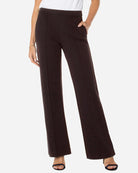 Brown Truffle $|& Liverpool Kayla Pull-On Wide Leg Trouser - VOF Detail