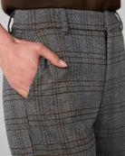 Black/Multi Herringbone Plaid $|& Liverpool Kelsey Wide Leg Trouser - Hanger Back