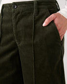 Hunter Green $|& Liverpool High Rise Corduroy Wide Leg Trouser - SOF Side