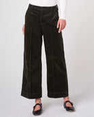 Hunter Green $|& Liverpool High Rise Corduroy Wide Leg Trouser