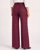 Burgundy/Multi Windowpane $|& Liverpool Kelsey Wide Leg Trouser - Hanger Side