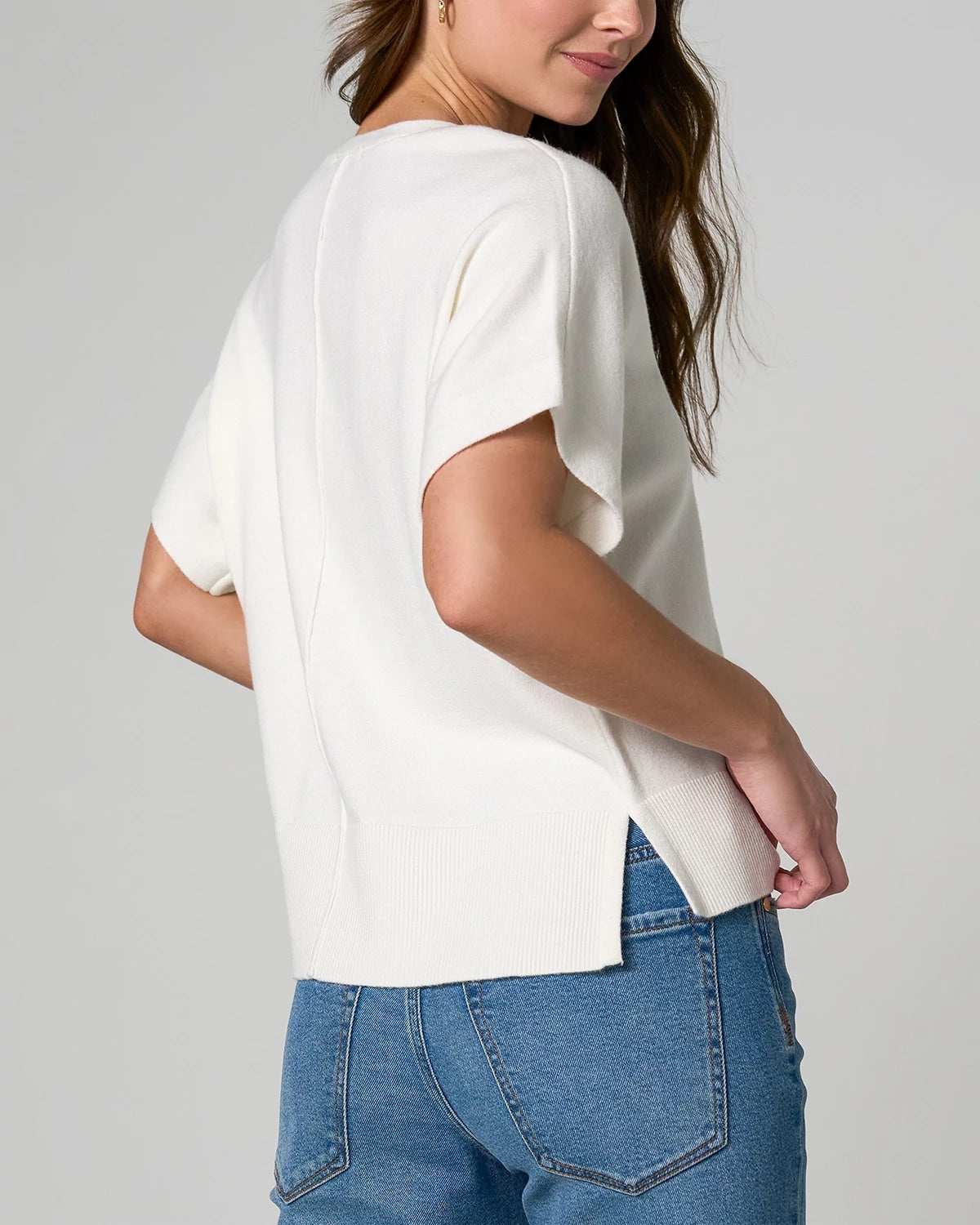 Whipped Cream $|& Liverpool Short Sleeve Dolman Popover Sweater - Hanger Side