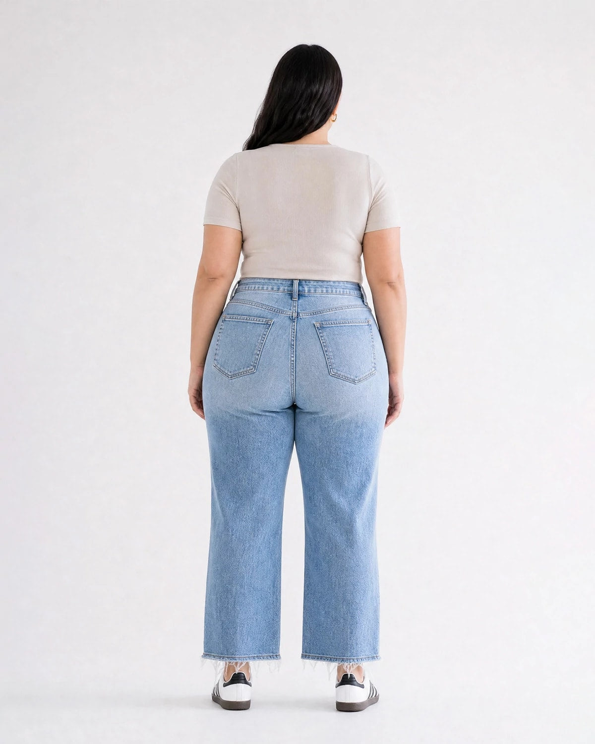 Azul Claro $|& Mica Denim High Rise Straight Leg Jeans - Hanger Side