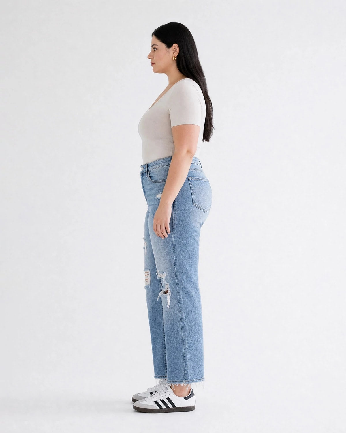 Azul Claro $|& Mica Denim High Rise Straight Leg Jeans - Hanger Front