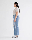 Azul Claro $|& Mica Denim High Rise Straight Leg Jeans - Hanger Front