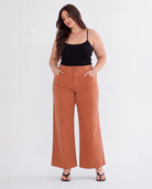 Cinnamon $|& Mica Denim High Rise Wide Leg Pants - VOF Detail