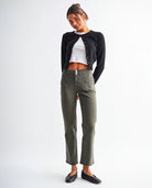 Verdant Green $|& Mica Denim Mid Rise Straight - VOF Detail