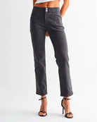 Grey $|& Mica Denim Mid Rise Straight - VOF Detail
