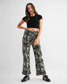 Camo $|& Mica Denim High Rise Wide Leg Pant with Drawstring - VOF Detail