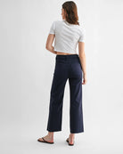 Navy Blue $|& Mica Denim High Rise Wide Leg Cropped Pant - Hanger Side