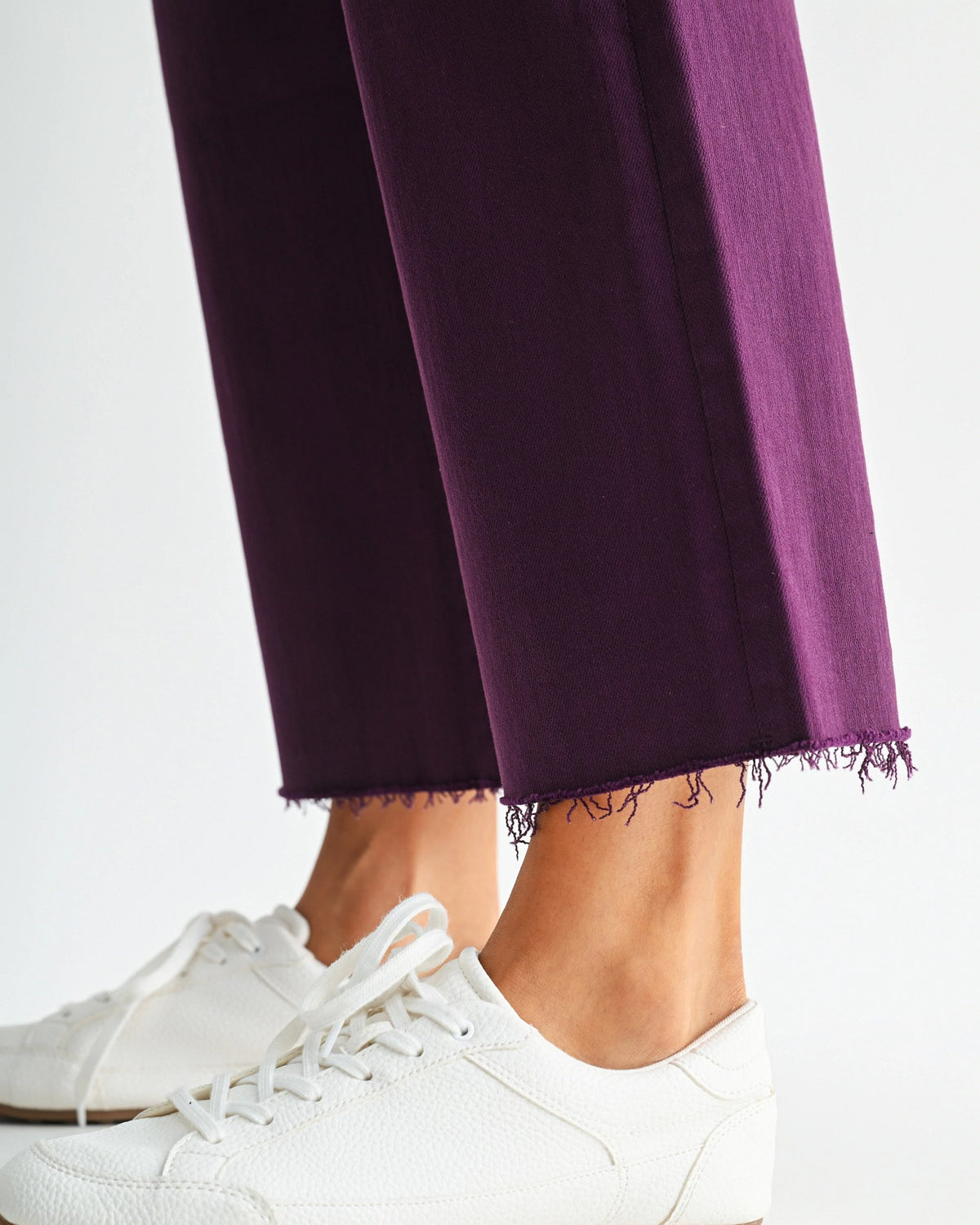 Plum $|& Mica Denim High Rise Wide Leg Cropped Pant - Hanger Back