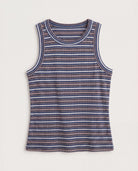 Navy Multi Stripe $|& Thread & Supply Edlin Stripe Tank - Hanger Detail