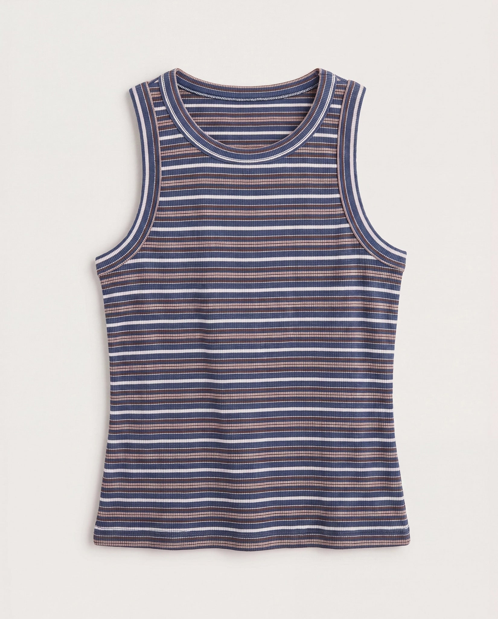 Navy Multi Stripe $|& Thread & Supply Edlin Stripe Tank - Hanger Detail