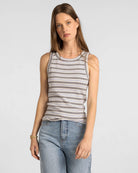 White Multi Stripe $|& Thread & Supply Edlin Stripe Tank - VOF Detail