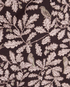 Dark Chocolate Bird Foliage $|& Bobeau 3/4 Cinch Sleeve Babydoll Top - SOF Full Front